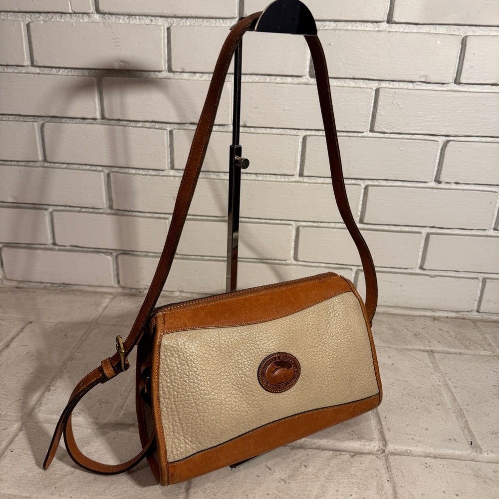 Vintage Dooney & Bourke All Weather Leather Brown Crossbody Bag Purse Handbag